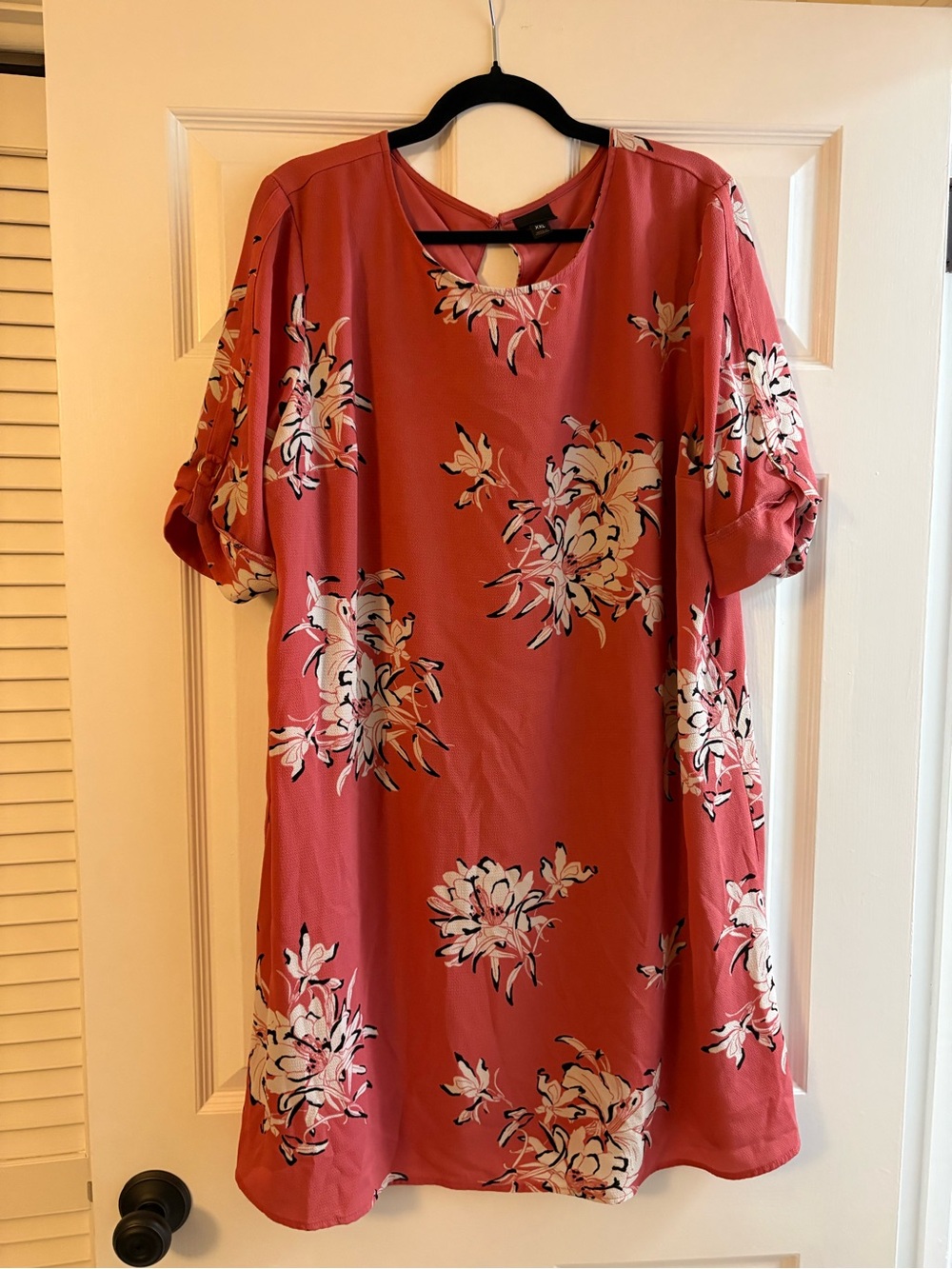 Worthington Coral Pink Floral Midi  Dress